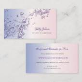 ピンクエレガントと紫スプラッシュイベントバーテンダー 名刺 (正面/裏面)