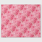 ピンクエレガントと赤いハートの包装紙 ラッピングペーパー (フラット)