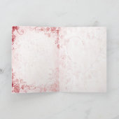 ピンクエレガントと赤のヴィンテージウェディング招待状 招待状 (内部)