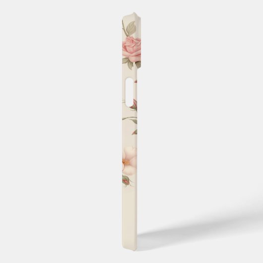 ピンクエレガントと赤面のバラとモノグラム Case-Mate iPhoneケース (裏面 / 右)