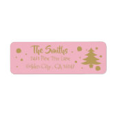 ピンクエレガントと金ゴールドのクリスマスツリーラベル ラベル (正面)