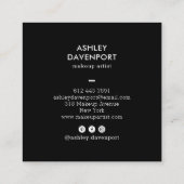 ピンクエレガントと金ゴールドのグリッターのブラシストロークの構成 スクエア名刺 (裏面)