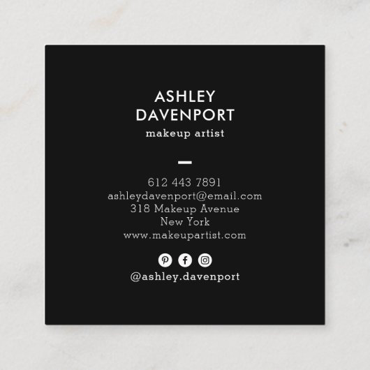 ピンクエレガントと金ゴールドのグリッターのブラシストロークの構成 スクエア名刺 (裏面)