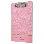 ピンクエレガントと金ゴールドのグリッターパターン クリップボード (左)