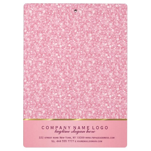 ピンクエレガントと金ゴールドのグリッターパターン クリップボード (裏面)