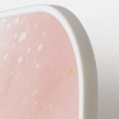 ピンクエレガントと金ゴールドのピックボールパドル ピックルボールラケット (左詳細)