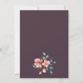 ピンクエレガントと金ゴールドのフローラの赤ちゃんシャワー 招待状 (裏面)