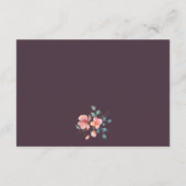 ピンクエレガントと金ゴールドのフローラウェディングRSVP エンクロージャーカード (裏面)