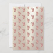 ピンクエレガントと金ゴールドの女の子のベビーシャワー 招待状 (裏面)