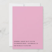 ピンクエレガントと金ゴールドの女子卒業パーティー 招待状 (裏面)