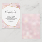 ピンクエレガントと金ゴールドの幾何学的な願い井戸カード エンクロージャーカード (正面/裏面)