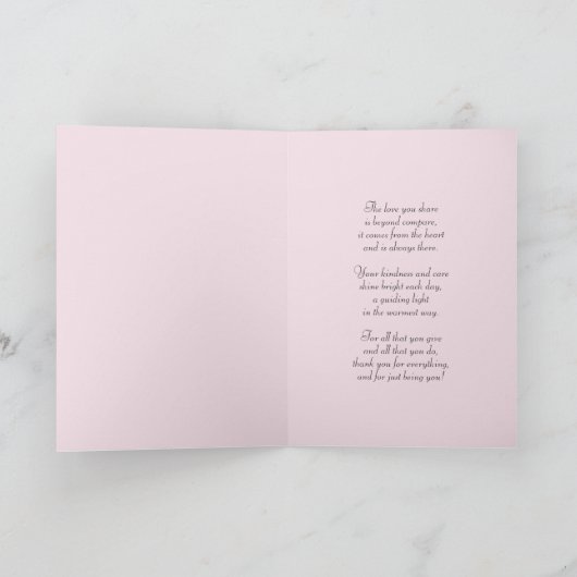 ピンクエレガントと金ゴールドの母の日 カード (内部)