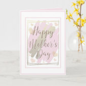 ピンクエレガントと金ゴールドの母の日 カード (黄色い花)