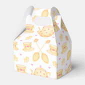 ピンクエレガントと金ゴールドの水の色の紅茶パーティー フェイバーボックス (裏面サイド)