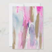 ピンクエレガントと金ゴールドの水彩結婚式招待状 招待状 (裏面)