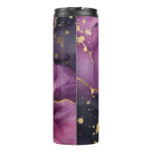 ピンクエレガントと金ゴールドの水色の花デザイン タンブラー (裏面)