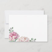 ピンクエレガントと金ゴールドの水色フローラベビーショーウェ サンキューカード (裏面)