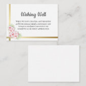 ピンクエレガントと金ゴールドの結婚フローラの願い エンクロージャーカード (正面/裏面)