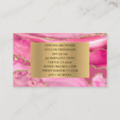 ピンクエレガントと金ゴールドアガテラグジュアリー 名刺 (裏面)