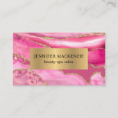 ピンクエレガントと金ゴールドアガテラグジュアリー 名刺 (正面)