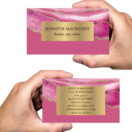 ピンクエレガントと金ゴールドアガテラグジュアリー 名刺