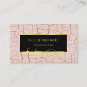 ピンクエレガントと金ゴールドクラックレ絵を描美容師 名刺 (正面)