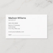 ピンクエレガントと金ゴールドグリッターメイクアップ 名刺 (裏面)