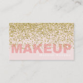 ピンクエレガントと金ゴールドグリッターメイクアップ 名刺 (正面)
