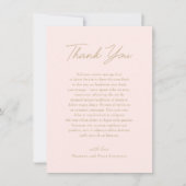 ピンクエレガントと金ゴールドフォトクラシック結婚 サンキューカード (正面)