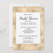 ピンクエレガントと金ゴールドフローラレースブライダルシャワー 招待状 (正面)
