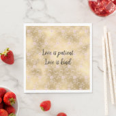 ピンクエレガントと金ゴールドフローラレース スタンダードランチョンナプキン (インサイチュ)