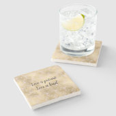 ピンクエレガントと金ゴールドフローラレース ストーンコースター (横)