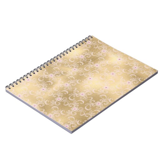 ピンクエレガントと金ゴールドフローラレース ノートブック (左側)