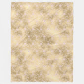 ピンクエレガントと金ゴールドフローラレース フリースブランケット (正面)