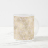 ピンクエレガントと金ゴールドフローラレース フロストグラスマグカップ (正面右)