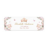ピンクエレガントと金ゴールドプリンセス差出人住所 ラベル (正面)