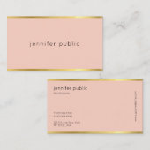 ピンクエレガントと金ゴールドプロフェッショナル美しい平野 名刺 (正面/裏面)