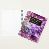 ピンクエレガントと金ゴールドミッドナイトクリスタル銀河系 プランナー手帳 (ディスプレー)