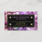 ピンクエレガントと金ゴールドミッドナイトクリスタル銀河系 名刺 (裏面)