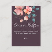 ピンクエレガントと金ゴールドモダンフローラおむつラッフル エンクロージャーカード (正面)