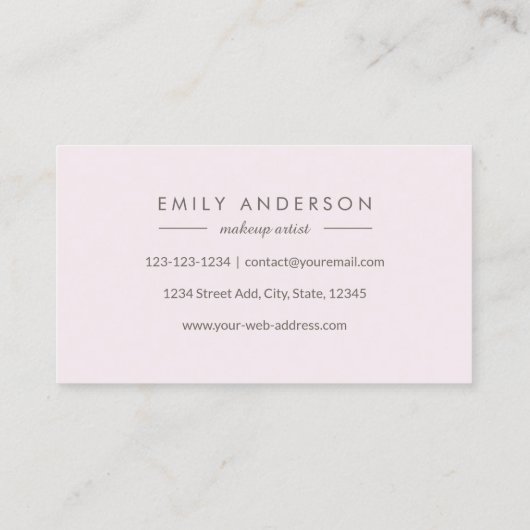 ピンクエレガントと金ゴールド大理石 名刺 (裏面)