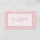 ピンクエレガントと金ゴールド大理石 名刺 (正面)