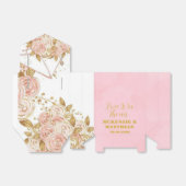 ピンクエレガントと金ゴールド牡丹フローラ結婚ズ フェイバーボックス (折り畳みなし)