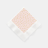 ピンクエレガントと金箔の紙吹雪ドットのパターン 縁ありカクテルナプキン (角)