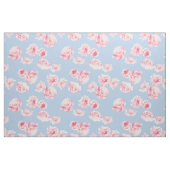 ピンクエレガントと青の水彩花柄 ファブリック (ヤード)