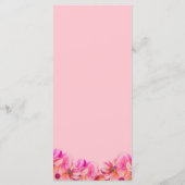 ピンクエレガントと黄色のフローラのメ結婚ニュー メニュー (裏面)