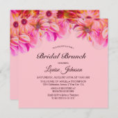 ピンクエレガントと黄色のフローラブライダルブランチ 招待状 (正面/裏面)