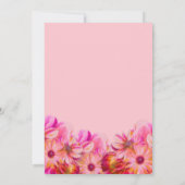 ピンクエレガントと黄色のフローラ結婚の 招待状 (裏面)