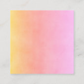ピンクエレガントと黄色のミニマリスト水の色のスクア スクエア名刺 (裏面)