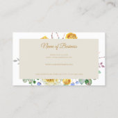 ピンクエレガントと黄色の春バラフローラ 名刺 (裏面)